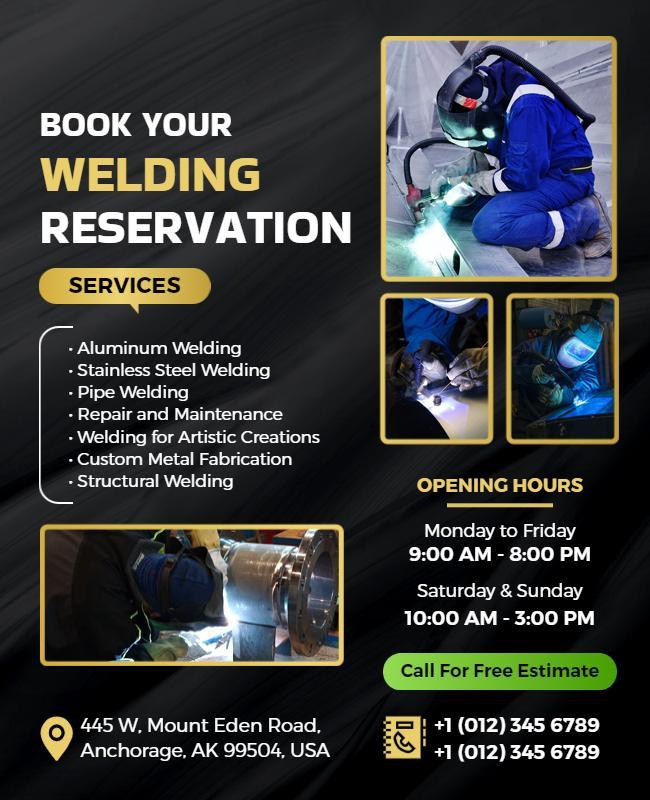 Local Welding Services Reservation Flyer Template