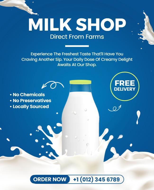 Locally Sourced Milk Shop Promotion Flyer Template