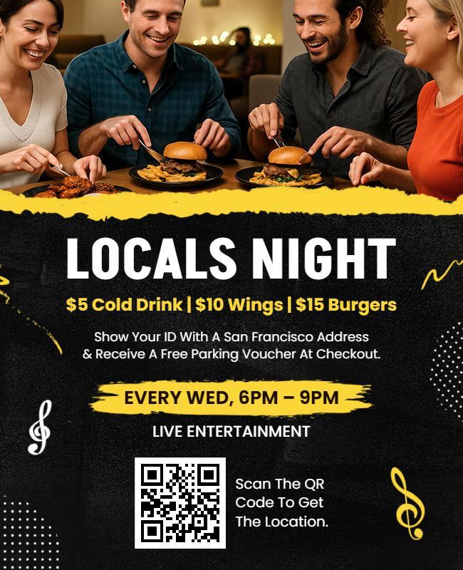 Locals Night Food and Music Event Flyer Template