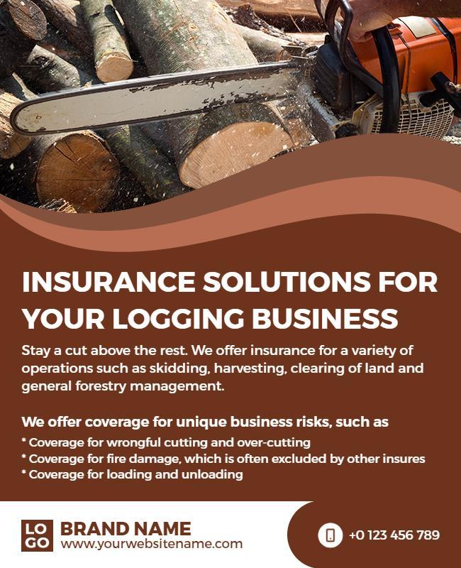 Logging Business Insurance Solutions Flyer Template