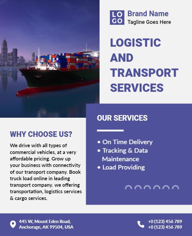 Logistic and Transport Services Flyer Template