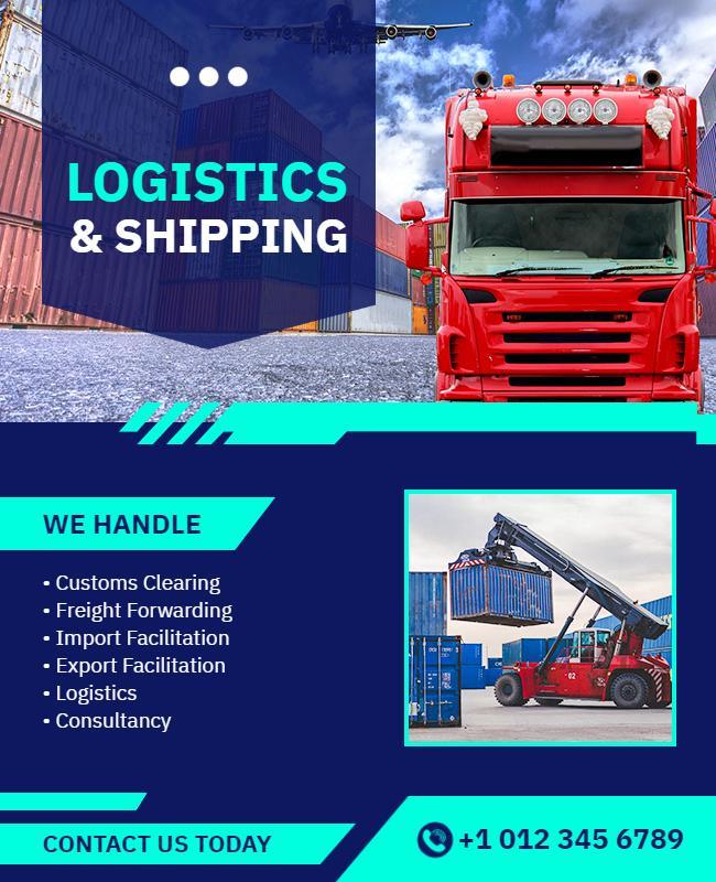 Logistics and Shipping Services Promotion Flyer Template