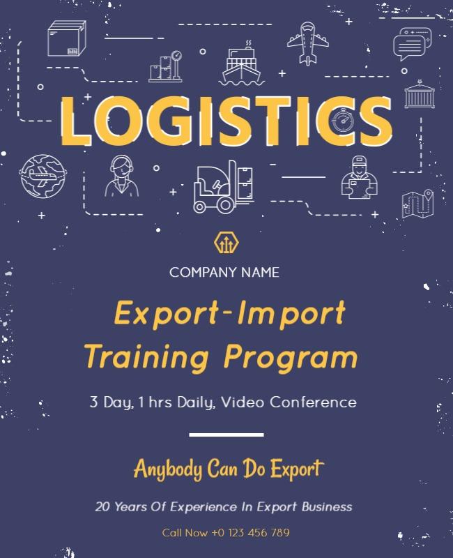 Logistics Export Import Training Program Flyer Template