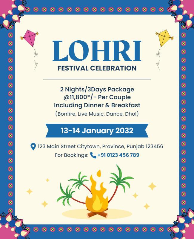 Lohri Festival Celebration Event Flyer Template