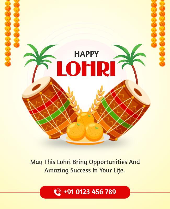 Lohri Festival Celebration Flyer Template