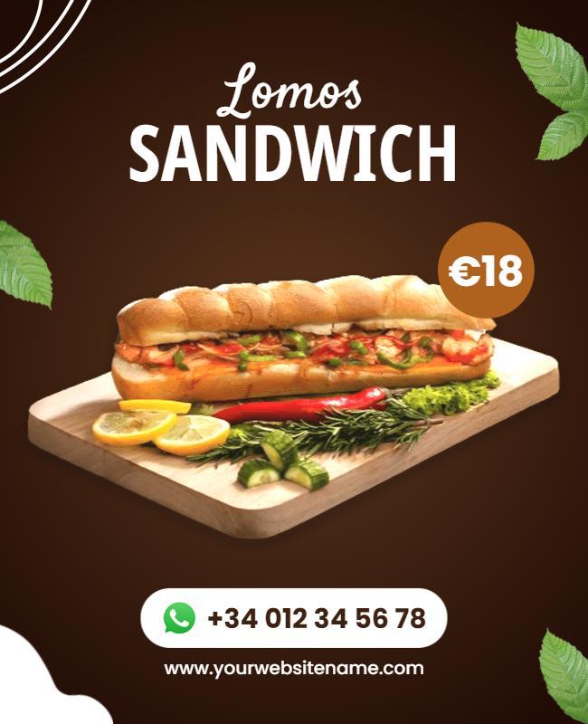 Lomos Sandwich Promotional Flyer Template