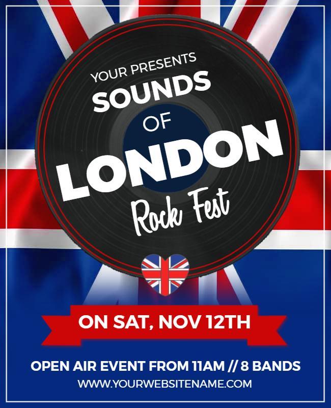 London Rock Music Festival Flyer Template