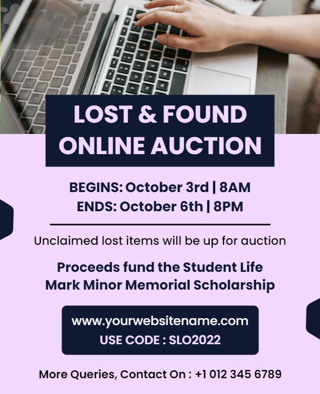 Lost and Found Online Auction Flyer Template