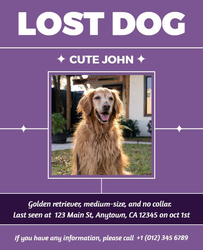 Lost Dog Alert Information Flyer Template