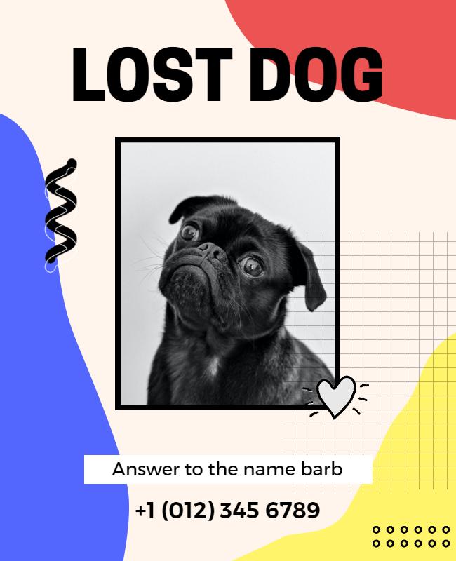 Lost Dog Pet Finder Flyer Template