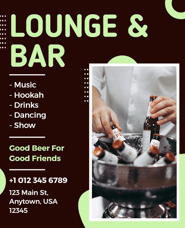 Modern Brown Lounge and Bar Social Event Flyer Template