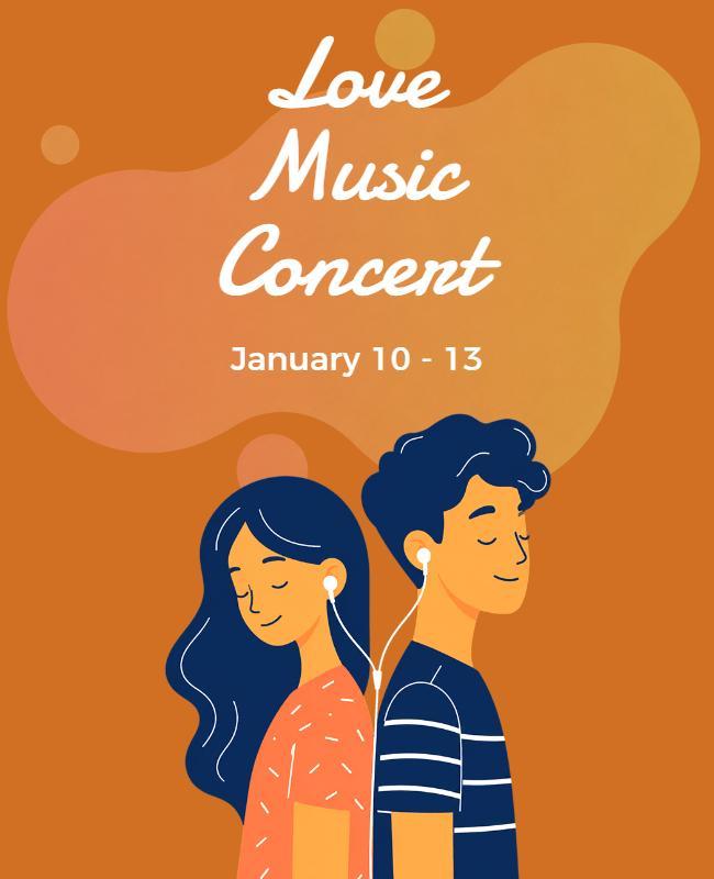 Love Music Concert Poster Template