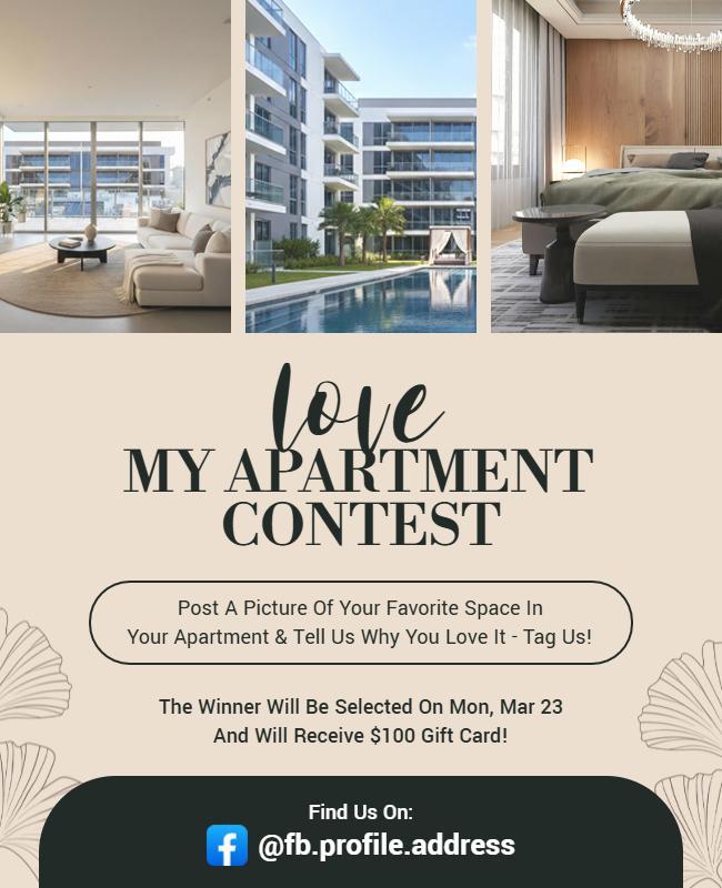 Love My Apartment Contest Announcement Flyer Template