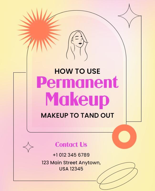 Lovely Pastel Glam Makeup Tutorial Guide Poster Template
