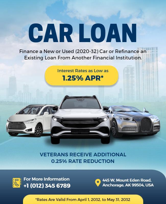 Low Interest Car Loan Promotion Flyer Template