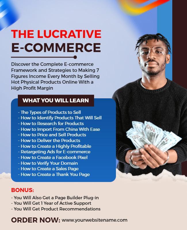 Lucrative E Commerce Workshop Flyer Template