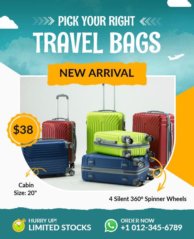 Luggage Travel Bags Promotion Flyer Template