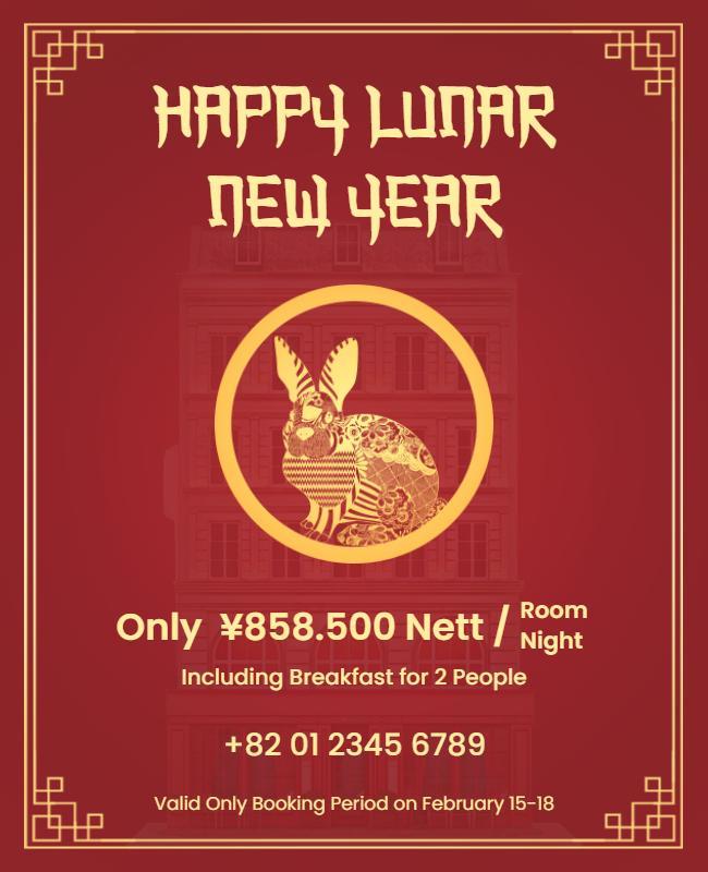 Lunar New Year Hotel Promotion Flyer Template