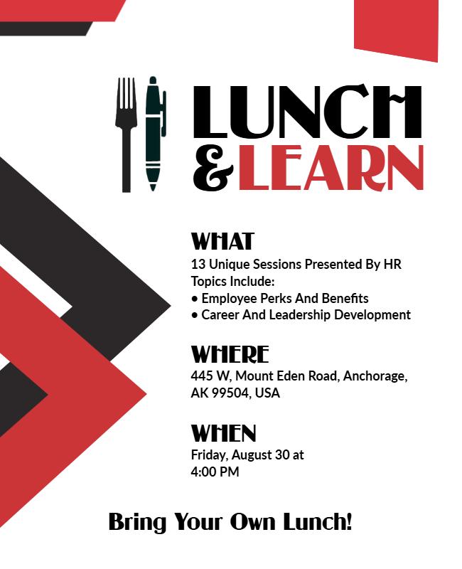 Lunch and Learn Educational Event Flyer Template