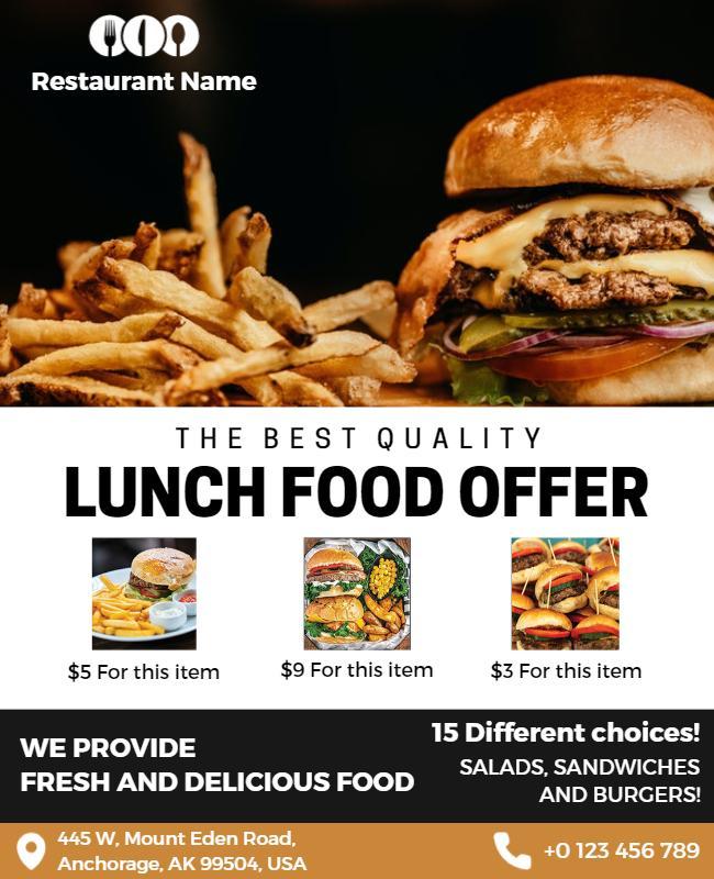 Lunch Food Offer Promotional Flyer Template