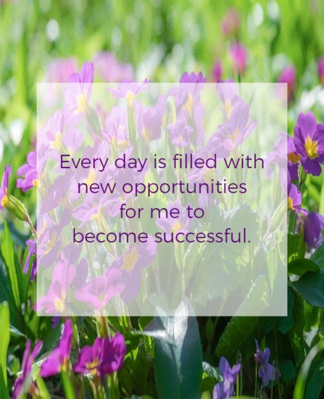Lush Floral Motivational Quote Success Poster Template