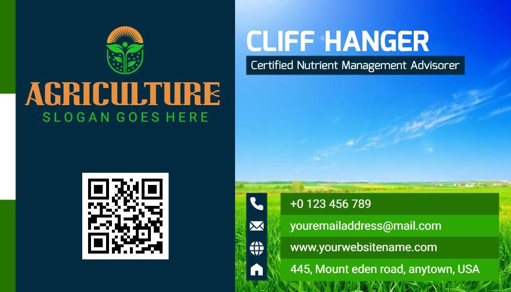 Lush Green Agriculture Consultant Business Card Template
