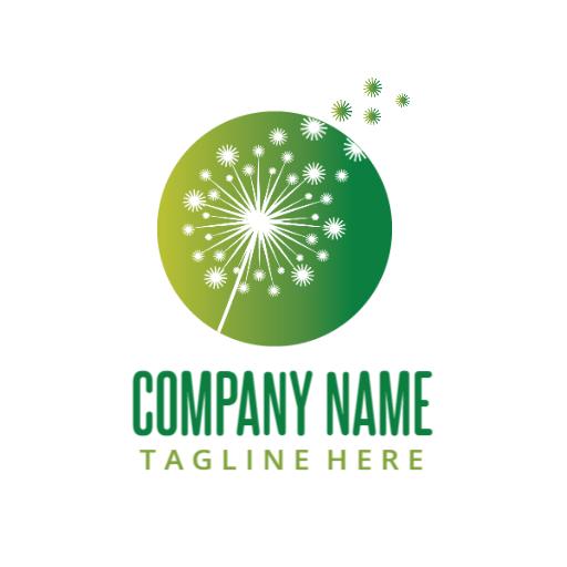 Lush Green Dandelion Design Representing Company Growth Logo Template