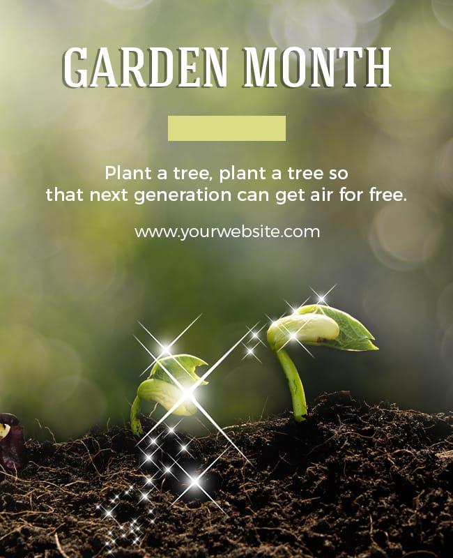 Lush Green Gardening Awareness Month Poster Template