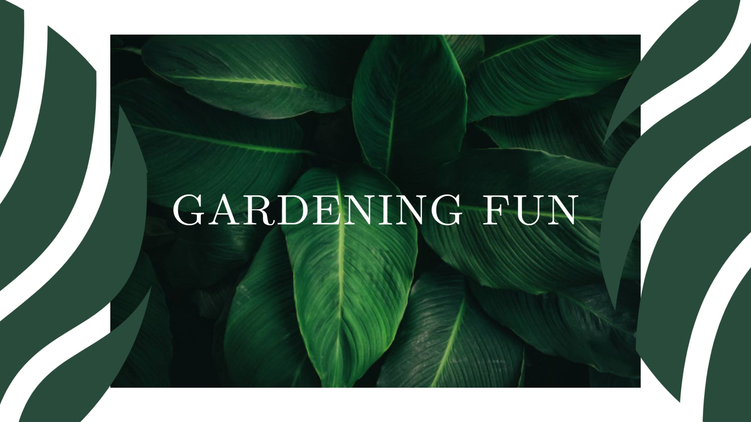 Lush Green Leaves with Gardening Fun YouTube Channel Banner Template