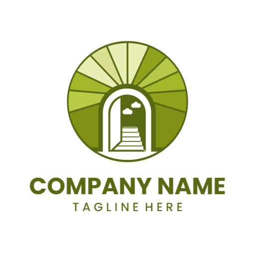 Lush Green Portal Design Symbolizing Heaven and Serenity Logo Template