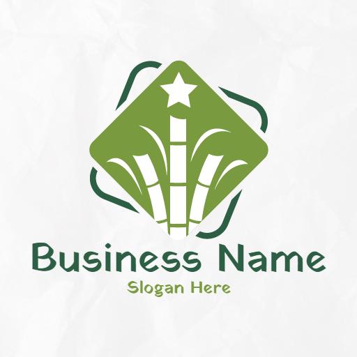 Lush Green Sugarcane Fields Promoting Agriculture Logo Template