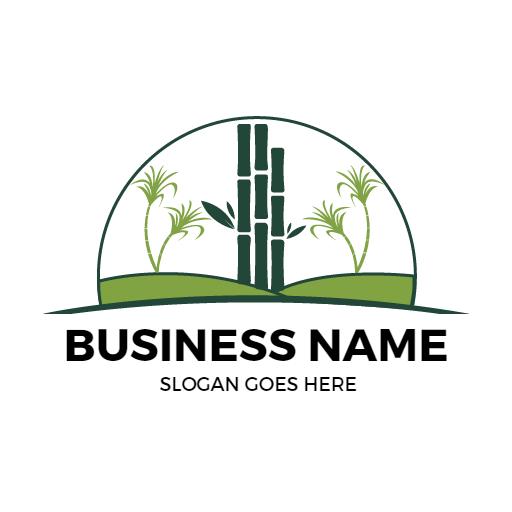 Lush Green Sugarcane Fields Showcasing Agriculture Logo Template