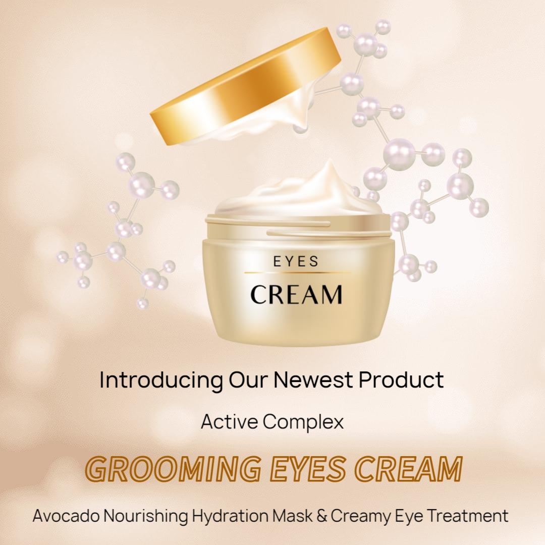 Luxurious Avocado Eye Cream for Hydration and Nourishment Ad Template