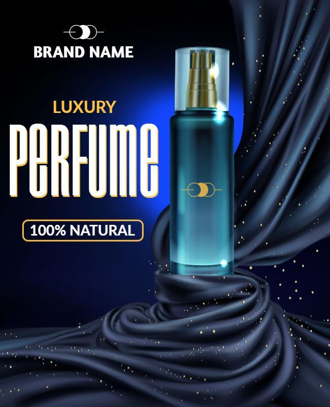 Luxurious Blue Elegant Perfume Advertisement Poster Template