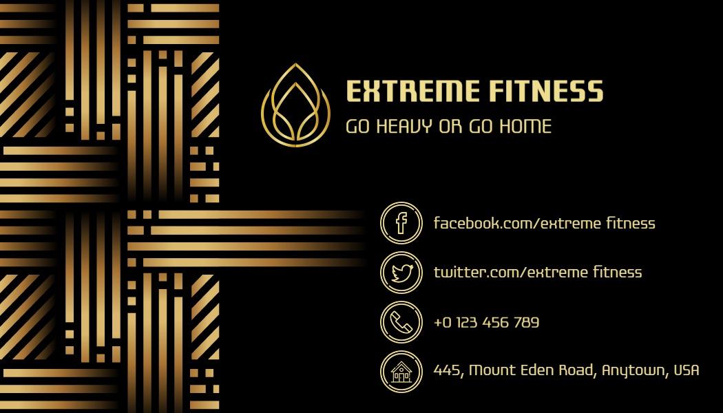 Luxurious Gold Woven Design for Fitness Brand Business Card Template