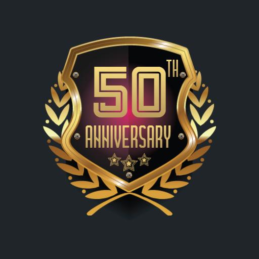 Luxurious Golden 50th Anniversary Emblem for Royal Events Logo Template
