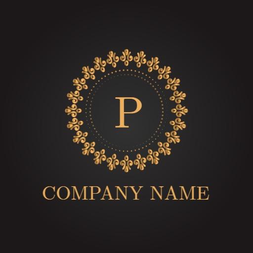 Luxurious Golden Decorative Design Emphasizing Elegance Logo Template