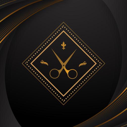 Luxurious Golden Scissors Design for a Royal Barber Logo Template