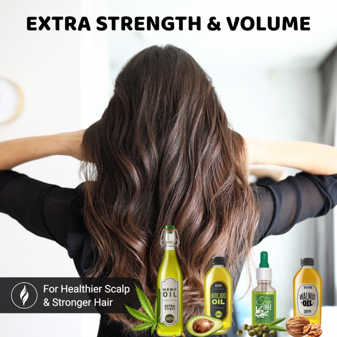 Luxurious Hair Care with Extra Strength and Volume Ad Template