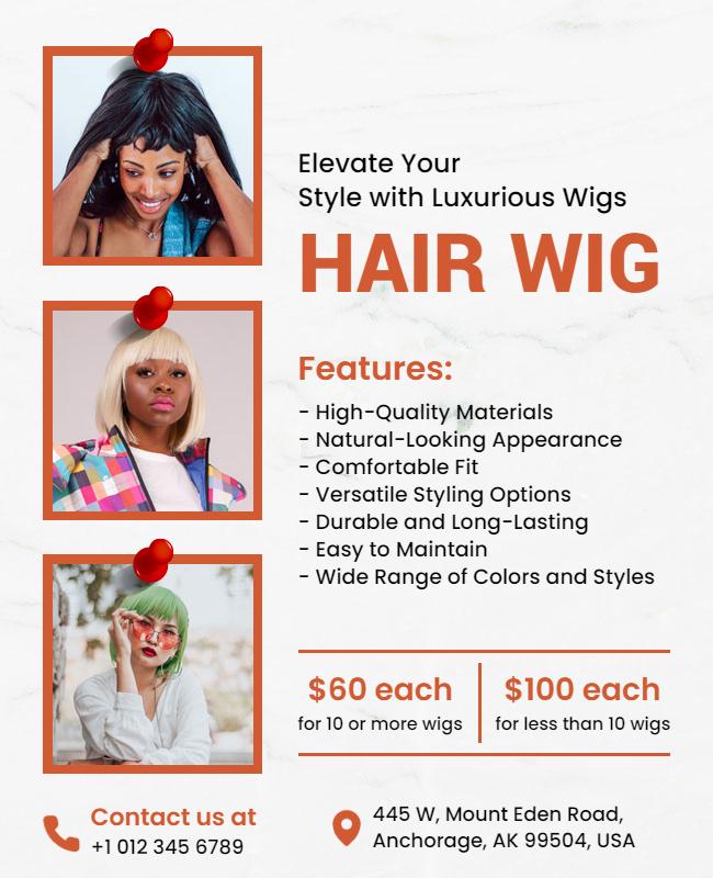 Luxurious Hair Wig Promotion Flyer Template