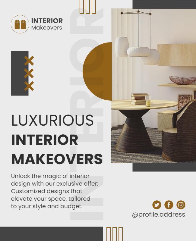 Luxurious Interior Makeover Design Flyer Template