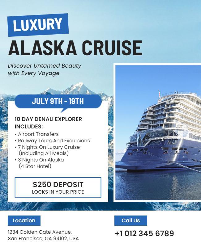 Luxury Alaska Cruise Adventure Flyer Template