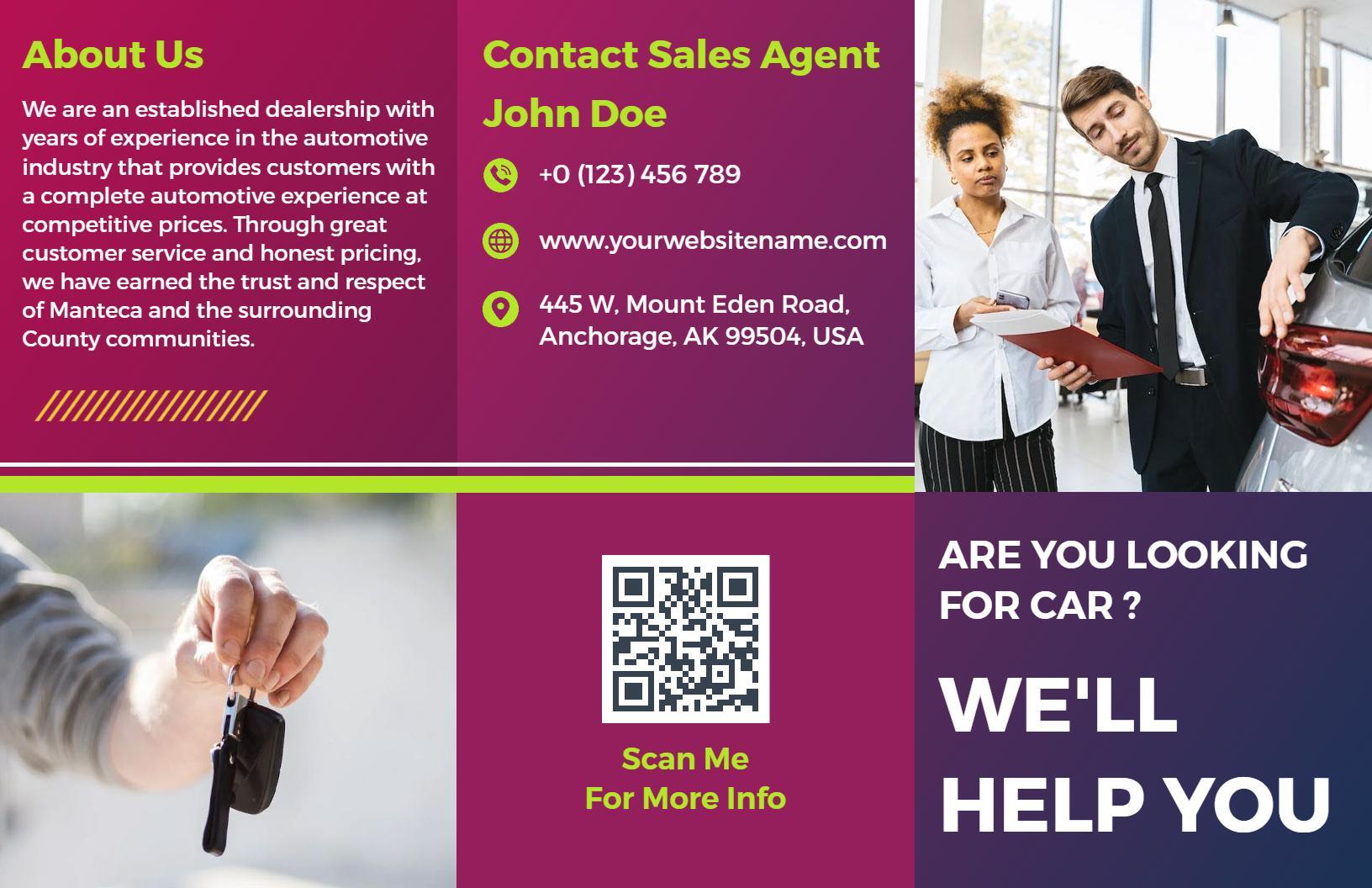 Luxury Automobile Sales and Service Guide Brochure Template