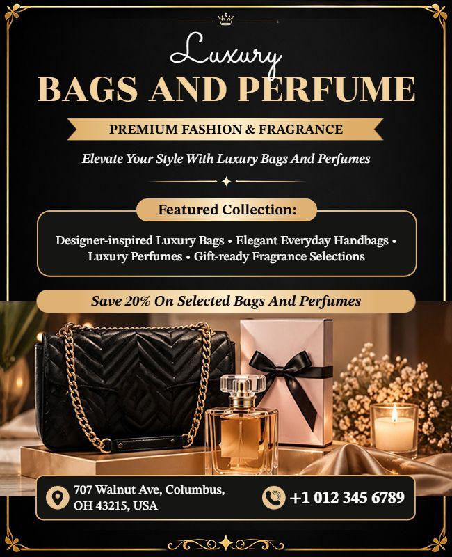 Luxury Bags and Perfume Promotion Flyer Template