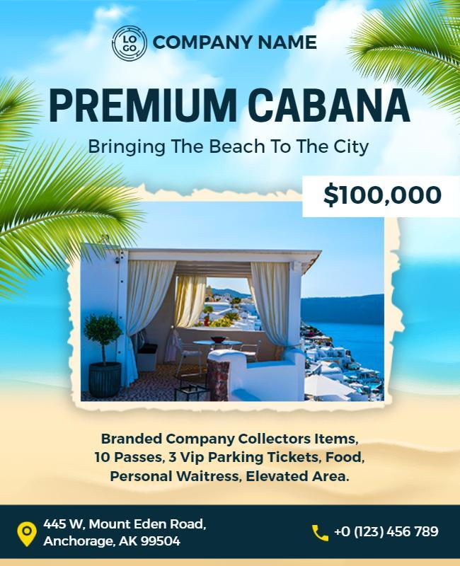 Luxury Beach Cabana Experience Flyer Template