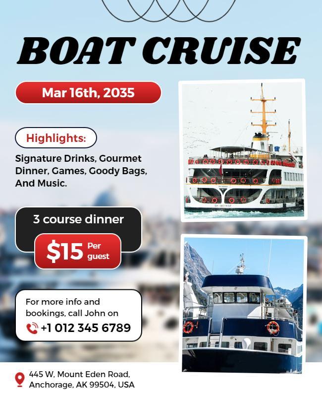 Luxury Boat Cruise Event Flyer Template