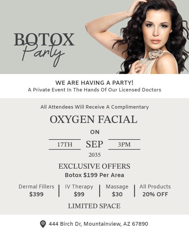 Luxury Botox and Facial Treatment Event Flyer Template