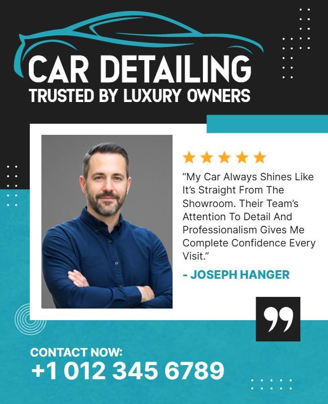 Luxury Car Detailing Testimonial Flyer Template