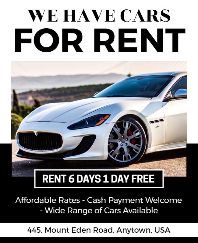 Luxury Car Rental Flyer Template