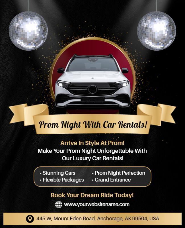 Luxury Car Rentals for Prom Night Flyer Template